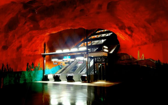 Rolltreppe in der Station Solna bei Stockholm
