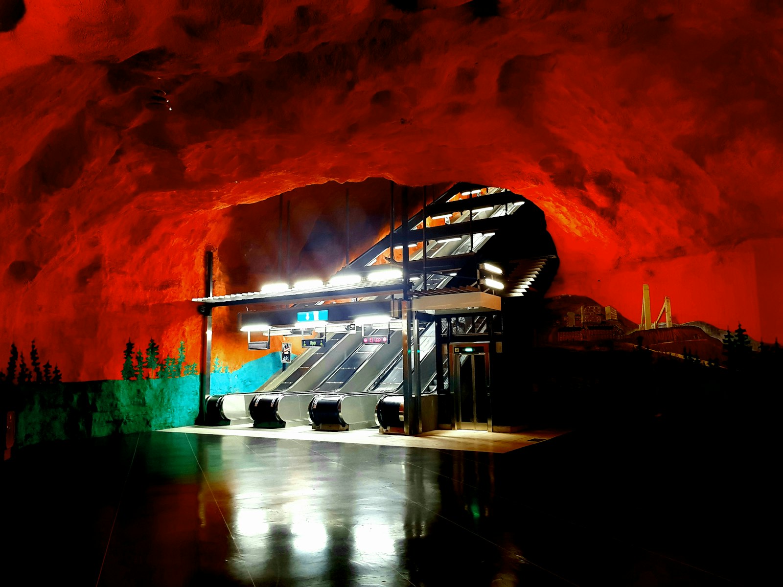 Rulletrappe på stationen Solna ved Stockholm