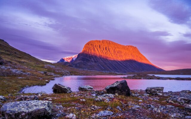 Braune Berge bei der Kebnekaise-Fjällstation nahe Kiruna in Schwedisch Lappland